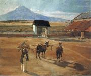 Diego Rivera Threshing Floor oil on canvas